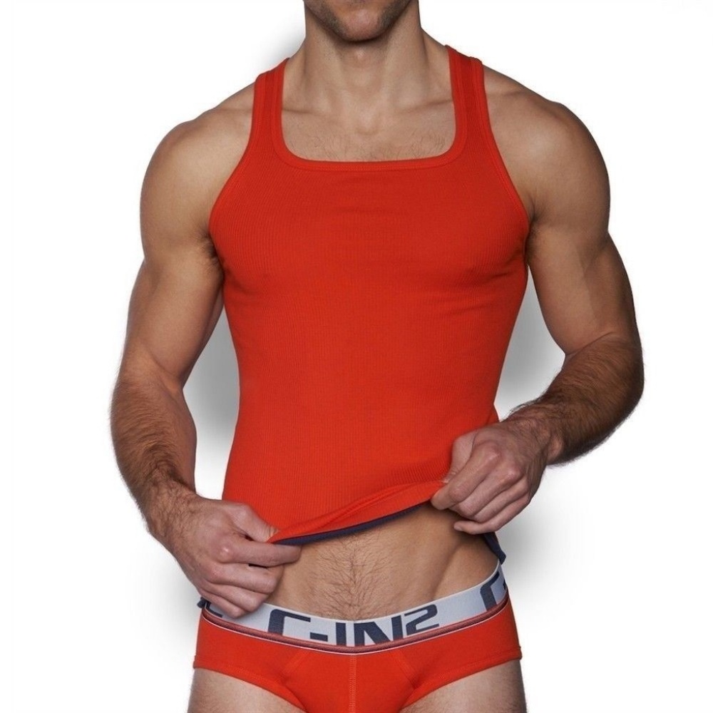 C-in2 Men's Pop Color Tank Red Picante S (D9)